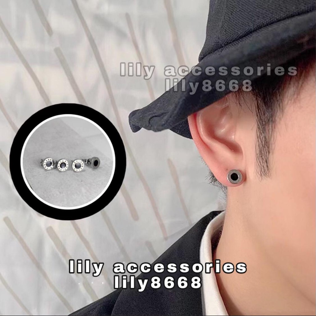 khuyên tai bông tai titan tròn kim đen không gỉ không đen không dị ứng cho nam và nữ unisex bts