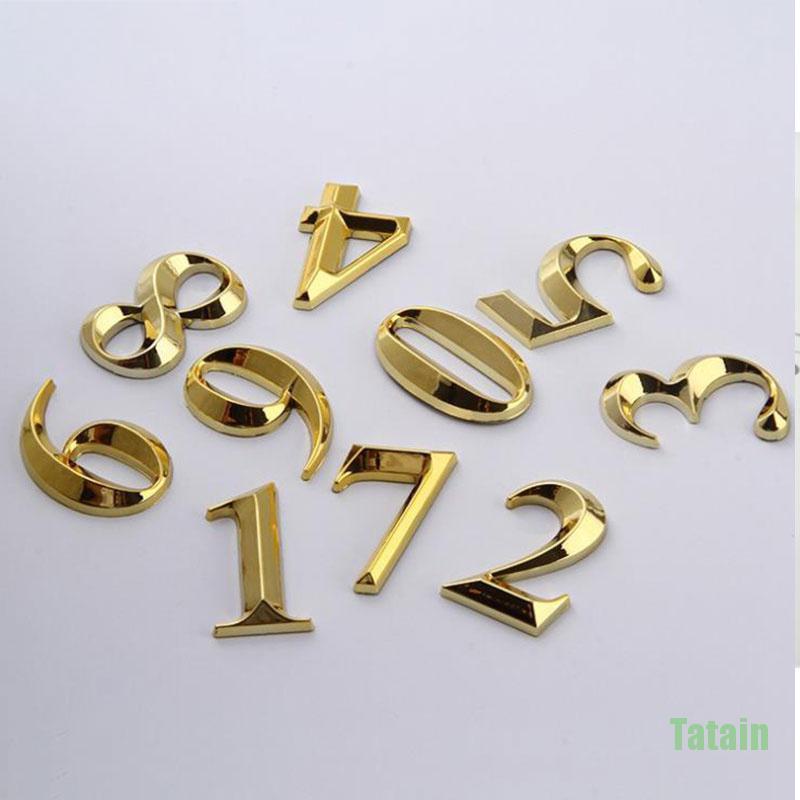 Miếng dán tường kiểu số nhà màu vàng 5cm dành cho trang trí nhà cửa