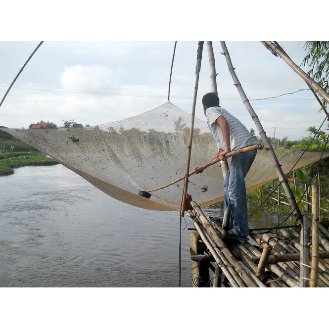 Lưới Vó Kéo Cá - Lưới Vó Kéo Cá Đan Thủ Công, Chắc Chắn, Bắt Tôm, Cá ...