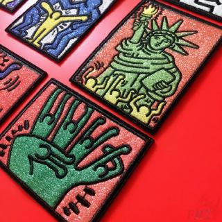 ☸ Fashion Keith Haring Graffiti Patch ☸ 1Pc Diy Sew on Iron on Badges Patches