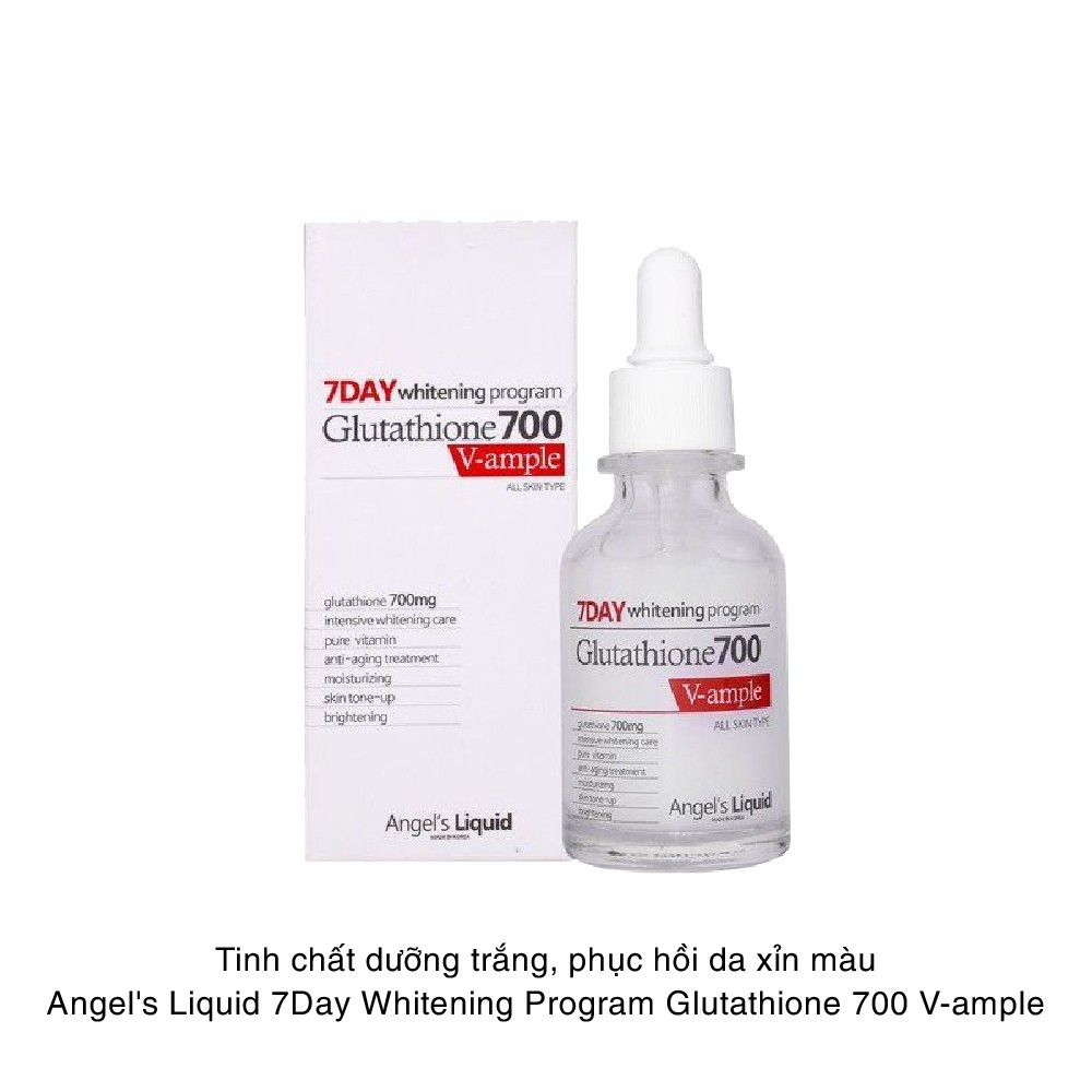 Huyết thanh trắng da chỉ sau 7 ngày: 7days Whitening Program Glutathione 700 V-ample