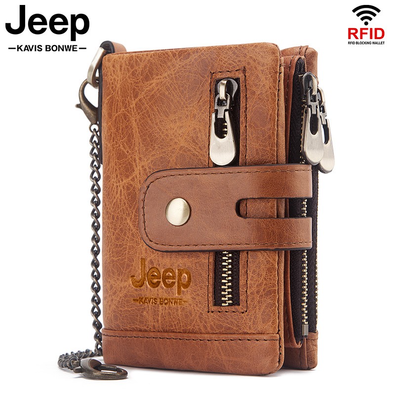 Ví da JEEP cho nam mini 100% phong cách vintage