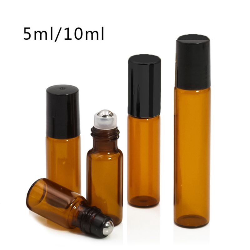 Set 1/5 lọ thủy tinh rỗng 5/10ml đựng tinh dầu tiện dụng nhỏ gọn