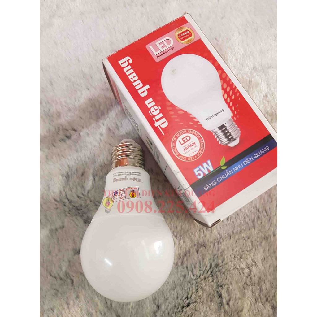 Bóng LED bulb Điện Quang 5W/9W TRẮNG 6500K/VÀNG 3000K
