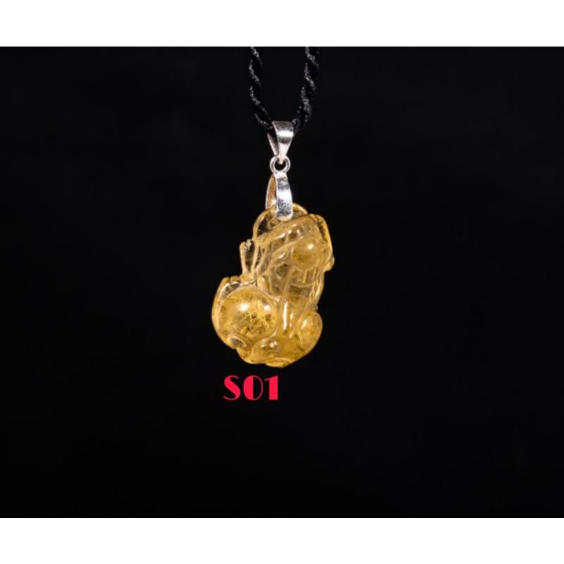 Vòng cổ cụ tỳ hưu đá tóc vàng chế tác thủ công kích hoạt cung tài lộc