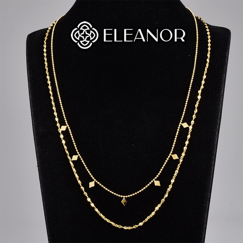 Dây chuyền nữ titan Eleanor Accessories hai sợi mảnh phụ kiện trang sức thanh lịch