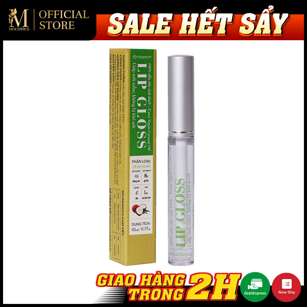 SON DƯỠNG DẦU DỪA DƯỠNG MÔI MỀM MÔI LIP GLOSS MILAGANICS