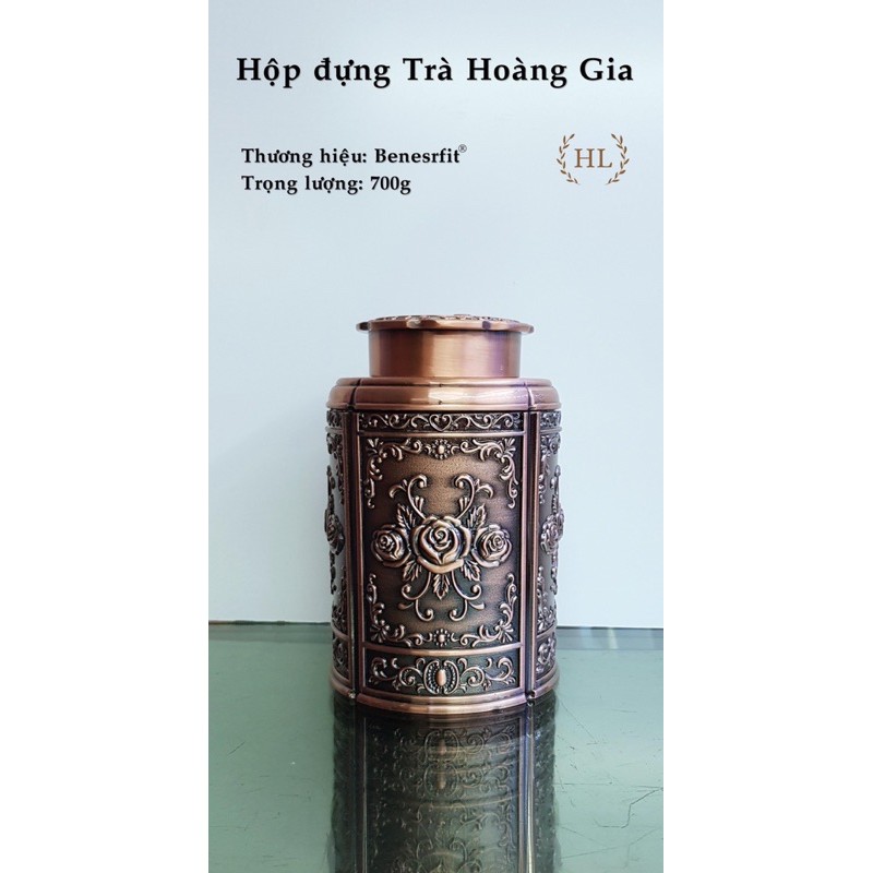 Lọ đựng chè - trà hoàng gia ( Hợp kim đồng - Thủ công)