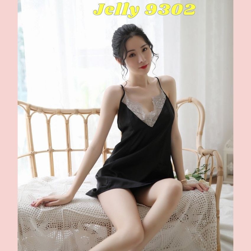 [QUÀ TẶNG] Váy Ngủ Lụa 2 Dây Phối Ren Cao Cấp Kiểu Dáng Sexy Quyến Rũ – Đầm Ngủ Thiết Kế Tinh Tế Mềm Mại - Jelly 9302