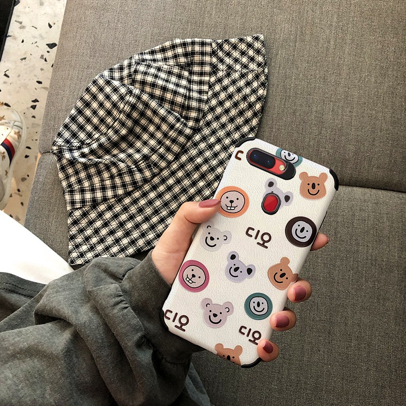 Ốp Lưng Da IMD Bear Cartoon - R030