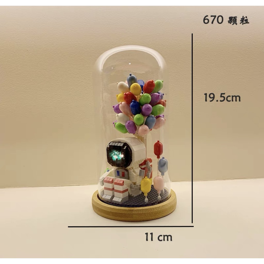 Đồ chơi xếp hình lắp ráp PHI HÀNH GIA LỒNG KÍNH ĐÈN LED Il NANOBLOCKS