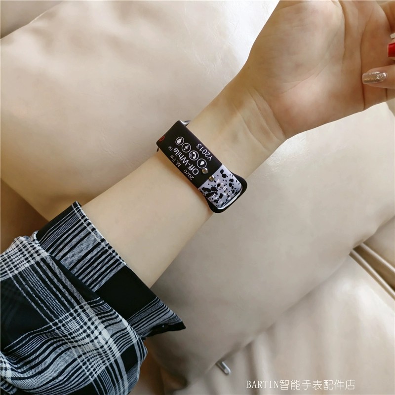 Dây đeo silicon thay thế cho Apple Watch 41mm 45mm 38mm 40mm 42mm 44mm Iwatch Series 8 7 6 SE 5 / 4 / 3 / 2 / 1 / T500