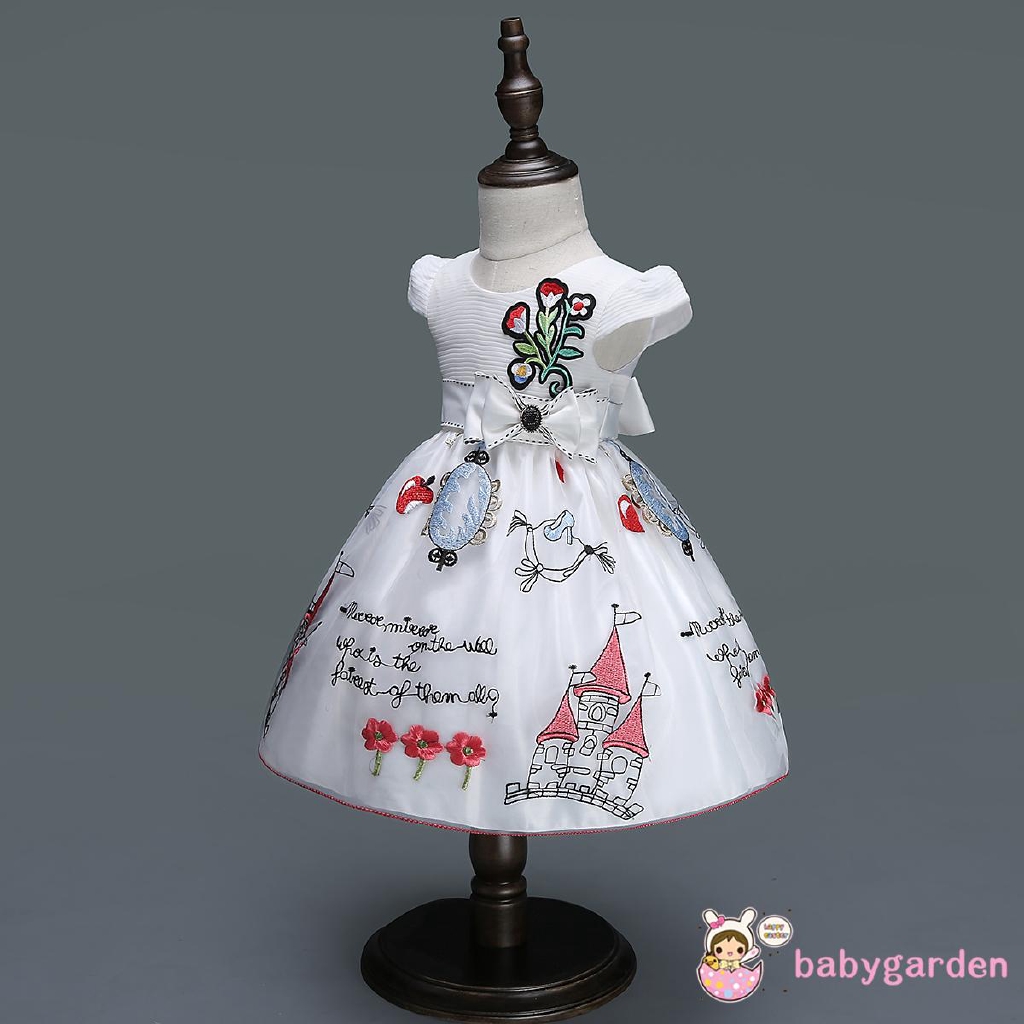 Đầm Bé Gái Thêu Hoa