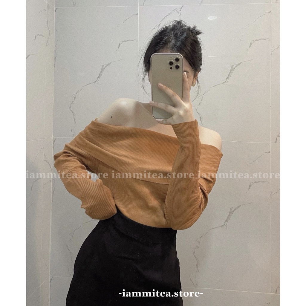 Áo trễ vai Iammitea siêu xinh phong cách Hàn Quốc