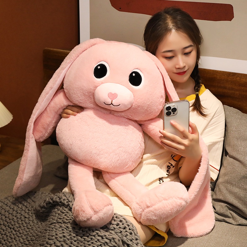 Đồ Chơi Thỏ Nhồi Bông Mềm Mại Kéo Dãn 120CM Cho Trẻ Em Và Người Lớn