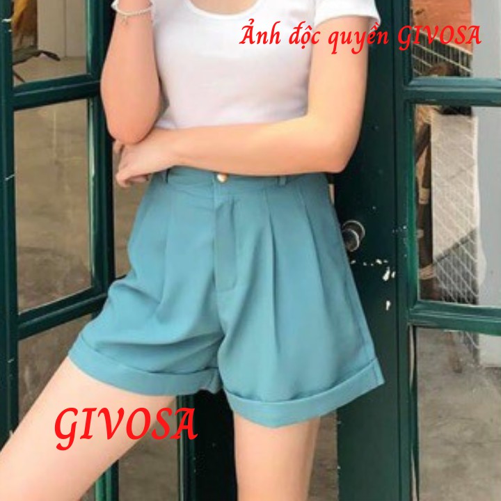Quần short nữ Goness cạp cao chất vải Vintex cao cấp co giãn tốt tôn dáng | BigBuy360 - bigbuy360.vn
