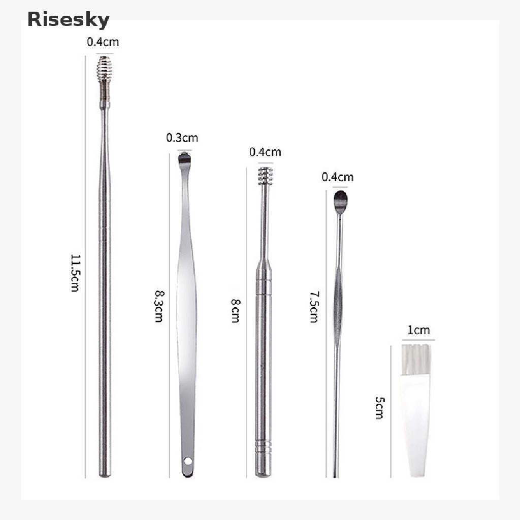 Bộ 6 Dụng Cụ Lấy Ráy Tai Bằng Thép Không Gỉ Dễ Dàng