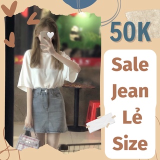 Quần short jeans ống suông quần bò ngố lửng hàng sale lẻ size
