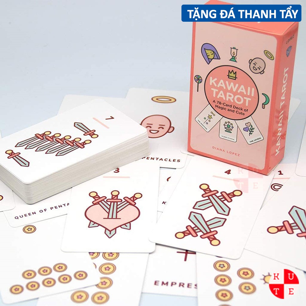 Bài Tarot Kawaii 78 Lá Bài Tặng File Tiếng Anh Và Đá Thanh Tẩy C93