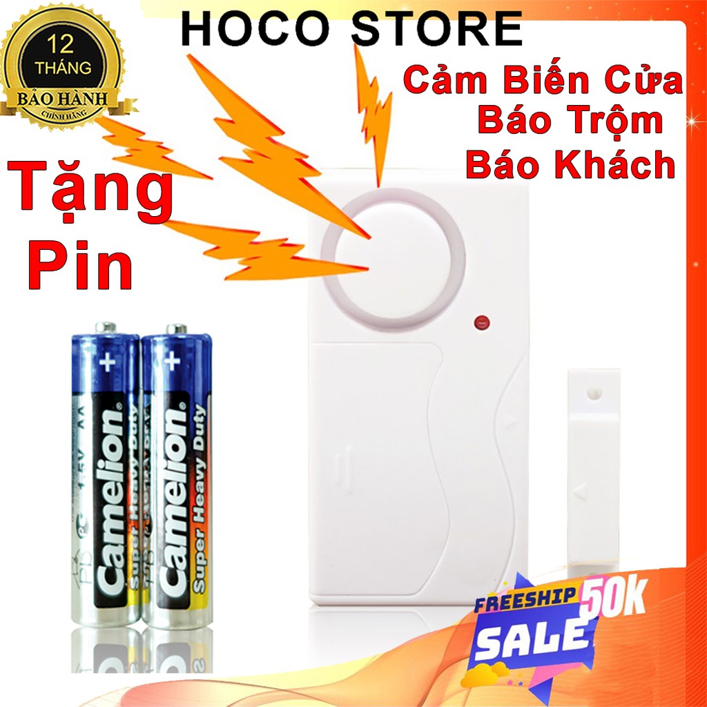 ⚡NowShip⚡ Chuông Báo Động Chống Trộm - Cảm Biến Từ Gắn Cửa Có 4 Chế Độ Báo Trộm Báo Khách Chính Hãng