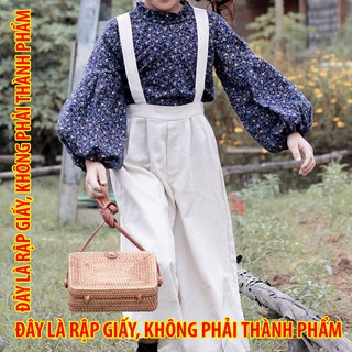 Rập giấy 30073 - bộ quần yếm + áo cổ bèo