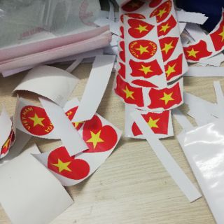 Tem cờ dán mặt cổ vũ bóng đá 2cái
