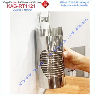 Ống đũa đơn quả táo KAG-RT1121, ống đựng muỗng đũa nĩa Inox SUS304 dập khuôn cao cấp sáng bóng bền bỉ theo thời gian