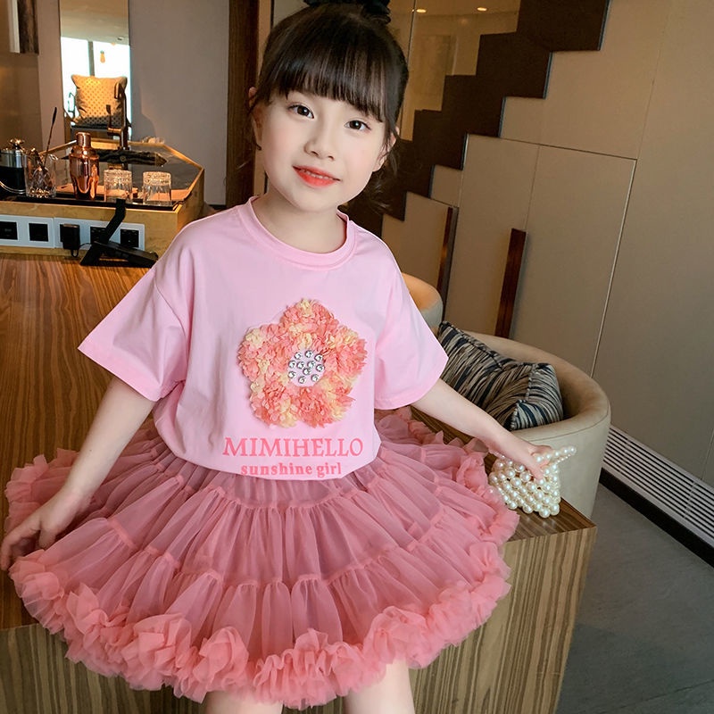 Chân Váy Lưới Xếp Ly Kiểu Phương Tây Thời Trang Mùa Hè Xinh Xắn Cho Bé Gái