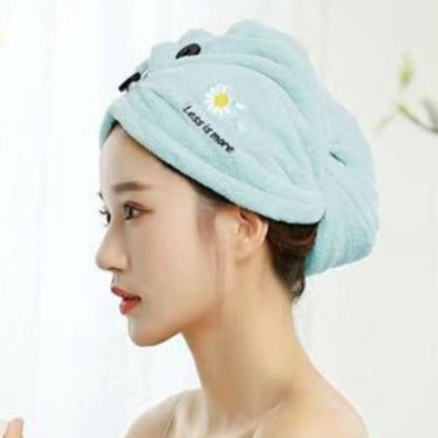 Khăn Quấn Ủ Tóc Hoa Cúc Lau Khô Siêu Tốc Siêu Mềm Mại Cao Cấp