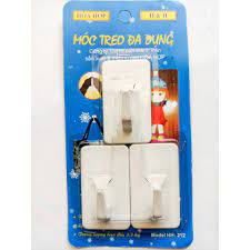 Vỉ 2-3 móc dán tường chịu lực 3,5kg siêu dính Hòa Hợp 212