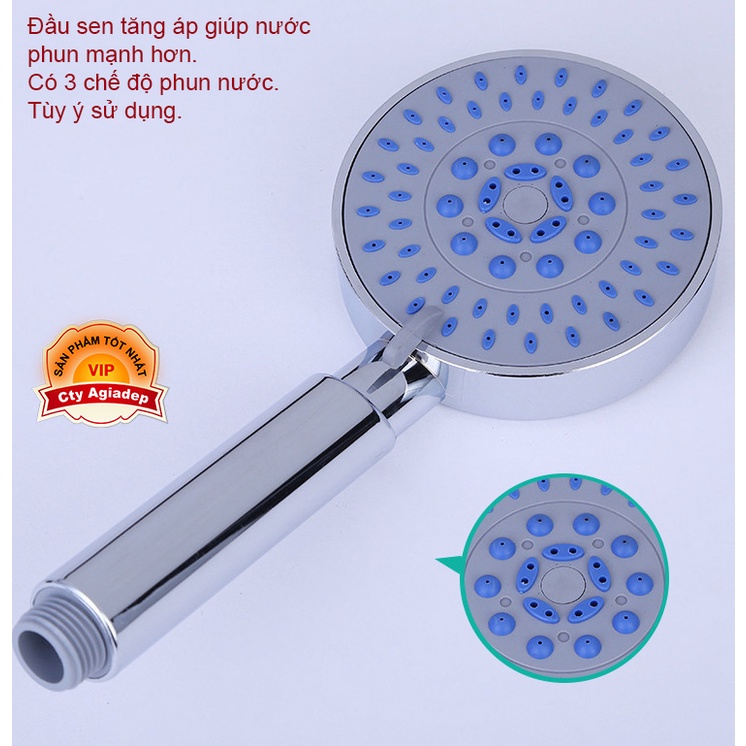 Bát Sen tắm nóng lạnh tăng áp 3 chế độ + Giá đỡ + Dây sen Đóng Vỉ xịn sò GIÁ BUÔN