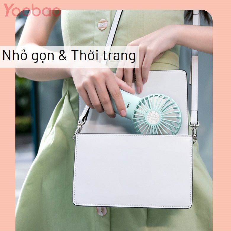 Quạt Cầm Tay Yoobao F3 6000mAh, Quạt Mini Cao Cấp Cổng Sạc USB Tiện Lợi