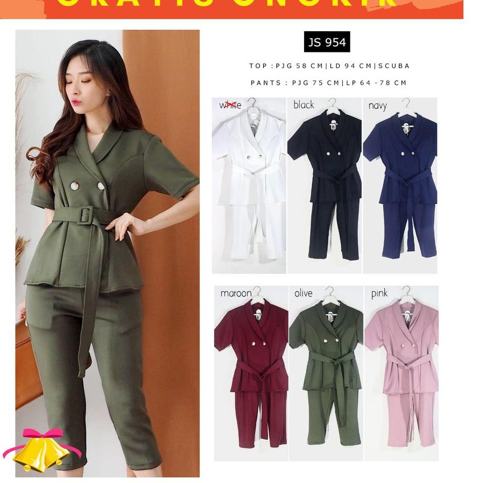 Bộ Jumpsuit Cotton 7 Món Thời Trang Công Sở Cho Nữ Js 954x