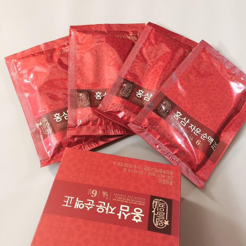 Nước hồng sâm dạng gói DAESANG WELLIFE Red Ginseng Mild Extract “Purple Cloud” 50ml x 24 gói