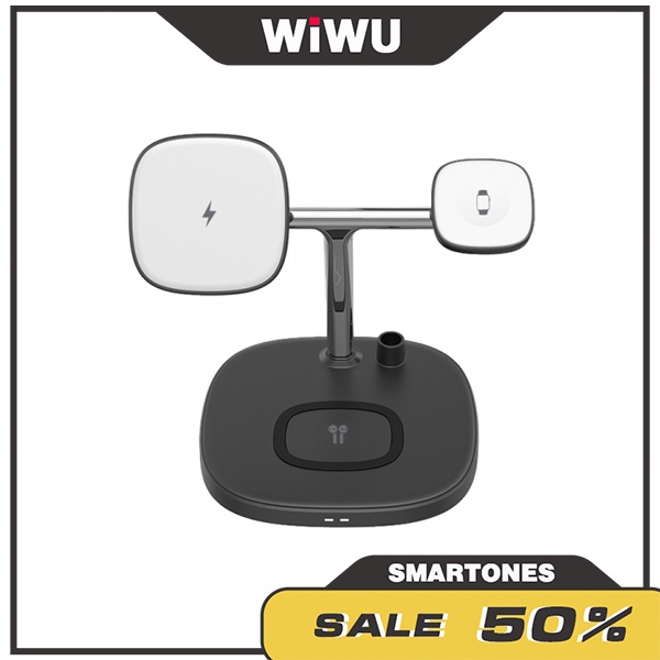 Đế sạc không dây WiWU Power Air M8 4 in 1 cho iPhone, AppleWatch,Pencil và Airpods sạc nhanh 15W