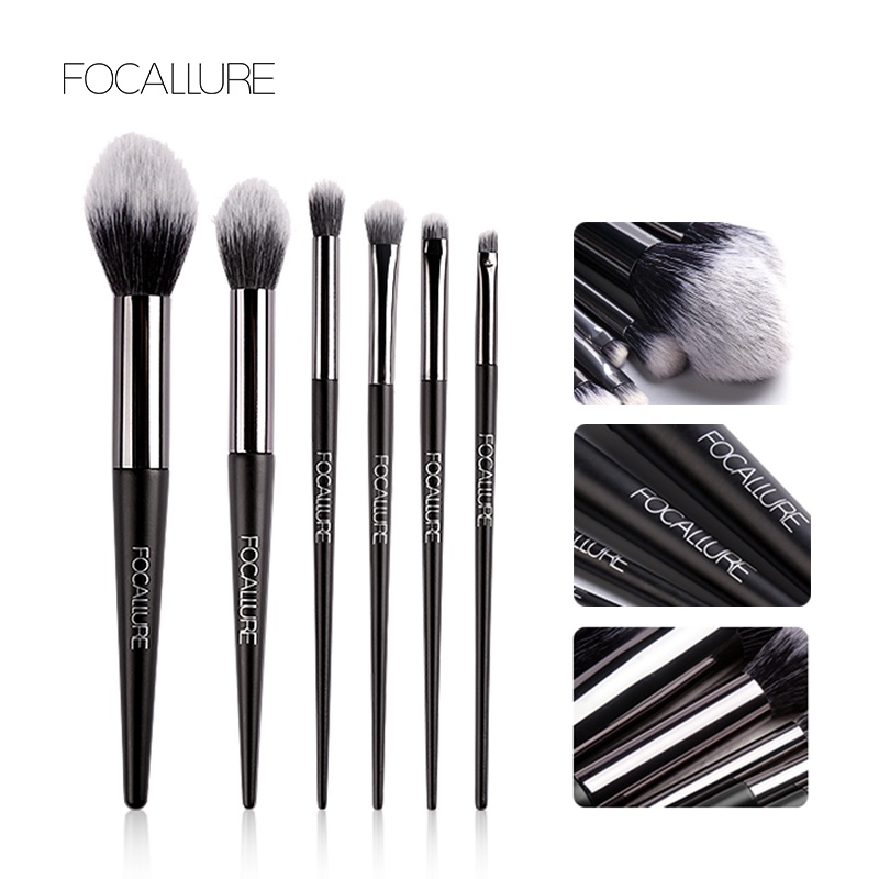 FOCALLURE Bảng phấn mắt 9 ô + bộ cọ trang điểm 6 cây