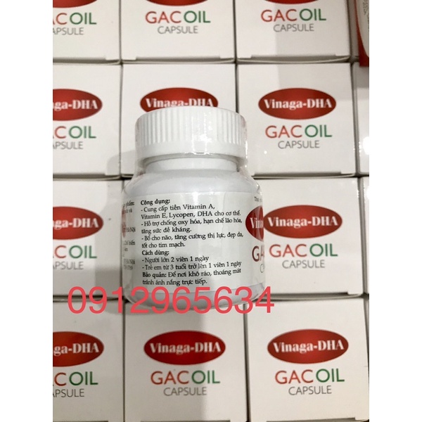 Dầu gấc Vinaga DHA 30v hàng xuất khẩu Gac Oil giúp sáng mắt đẹp da tăng sức đề kháng