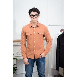 Áo sơ mi denim dáng ôm cơ bản chất vải đũi cao cấp , áo sơ mi nam cổ bẻ 2 túi dáng denim phong cách