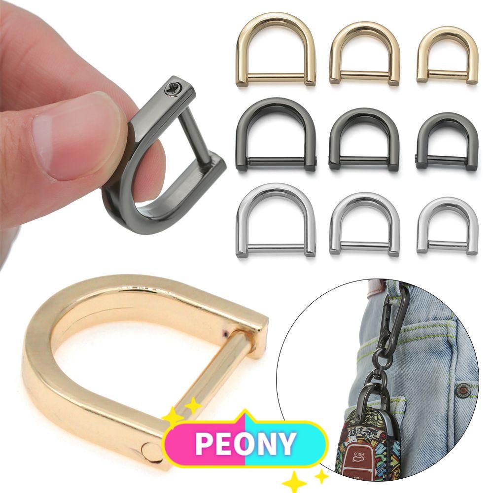 Chốt khoá vòng chữ D kim loại nhiều màu khác nhau cho dây đeo túi xách da DIY thủ công PEONY