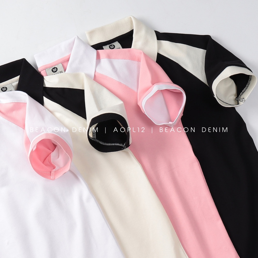[NEW] Beacon Denim (Bờm Store) - Áo thun polo nam phối xéo mã aopl12