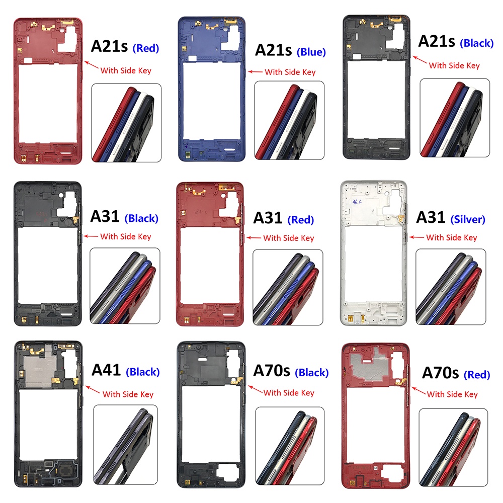 Bộ Khung Giữa Thay Thế Cho Samsung A21S A217F A31 A315F A41 A415F A70S Ốp