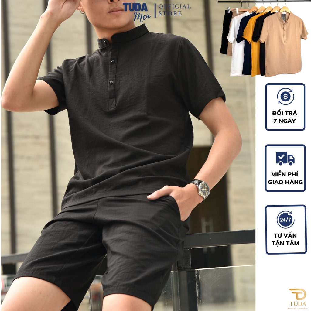 Bộ Đũi Nam cổ tàu cao cấp AVT chất liệu đũi mát mẻ, Bộ Quần Áo hè phong cách trẻ trung, năng động