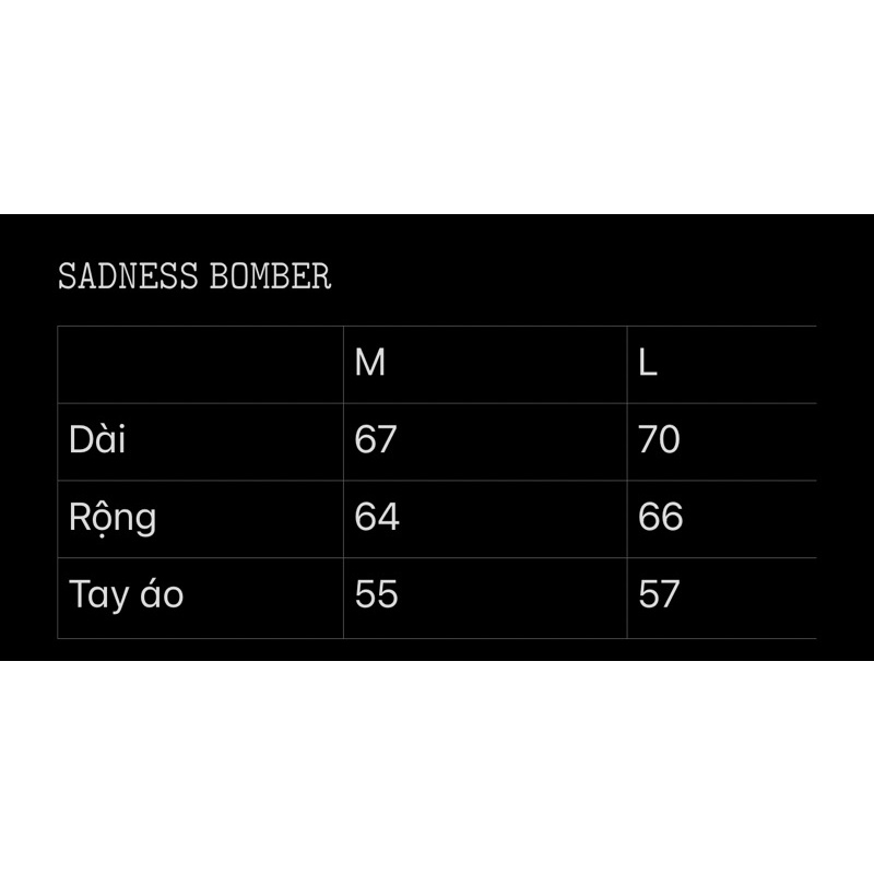 Áo khoác bomber SADNESS