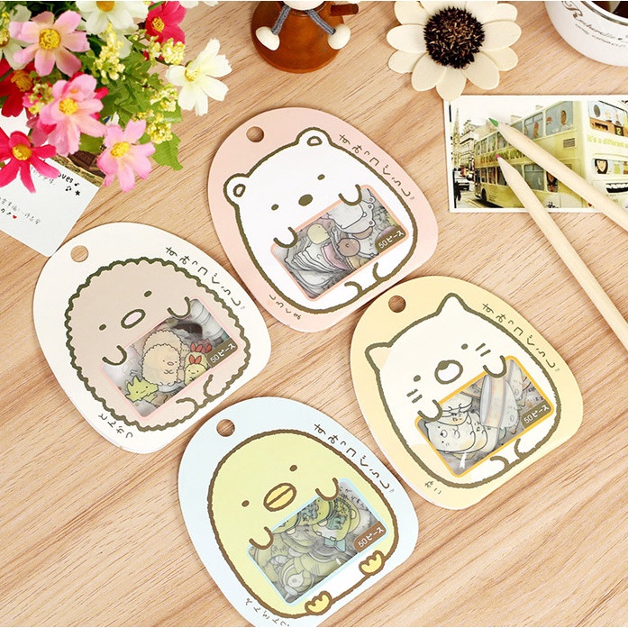 set 50 sticker molang động vật dễ thương