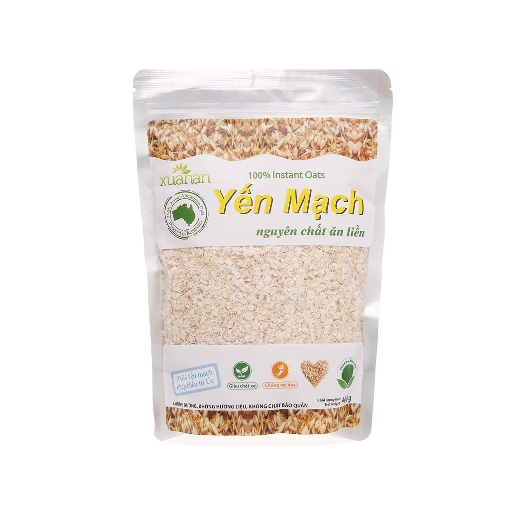 [Túi 400g] YẾN MẠCH NGUYÊN CHẤT ĂN LIỀN [Australia] XUÂN AN Instant Oats (halal)