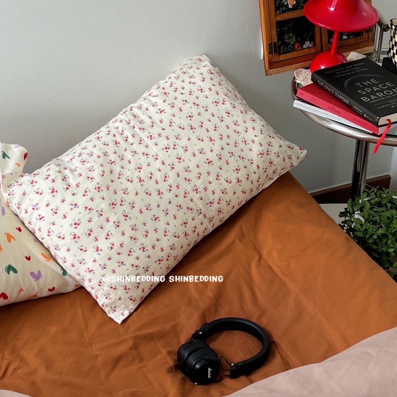 Vỏ Gối Nằm Decor Phong Cách HQ ( Hàng thun kẻ ô và đũi hoa nhí-shinbedding)