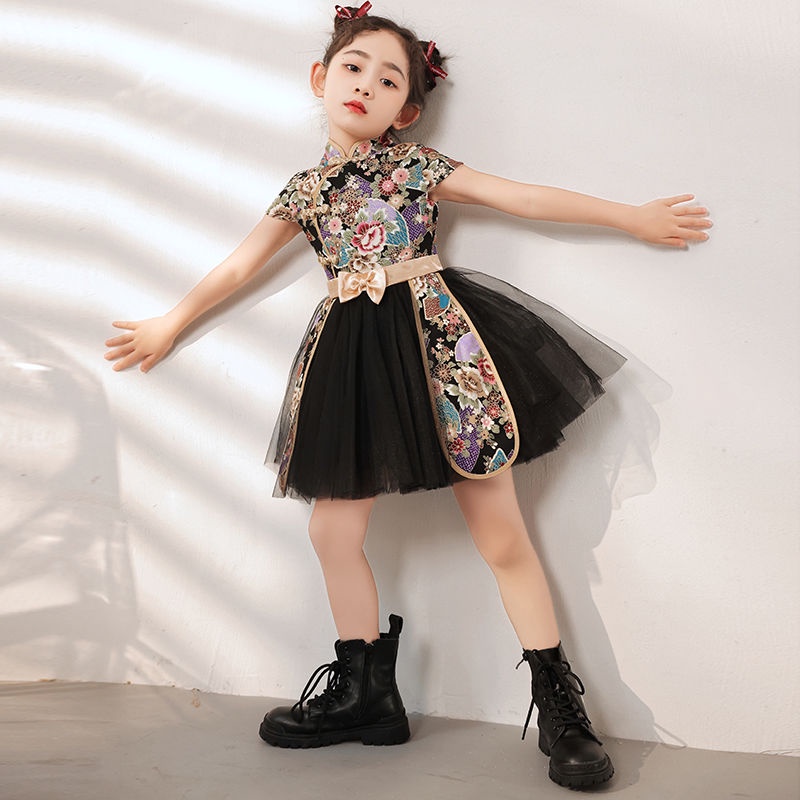 Đầm Sườn Xám Thời Trang Mùa Hè Phong Cách Trung Hoa Cho Bé Gái