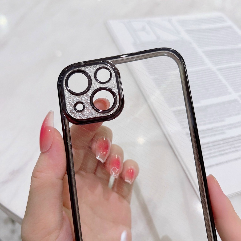 Ốp dẻo viền si Camera vân kim cương cao cấp iP 7 8 X XR 11 12 13 Pro Max [1/2]