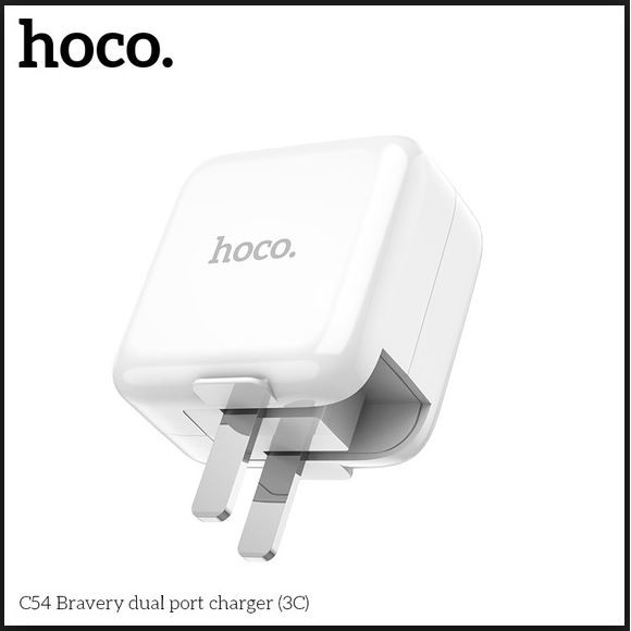Cục Sạc 2A HOCO C54 2 Cổng Chính Hãng Siêu Bền Chính Hãng Hoco Bảo Hành 12 Tháng
