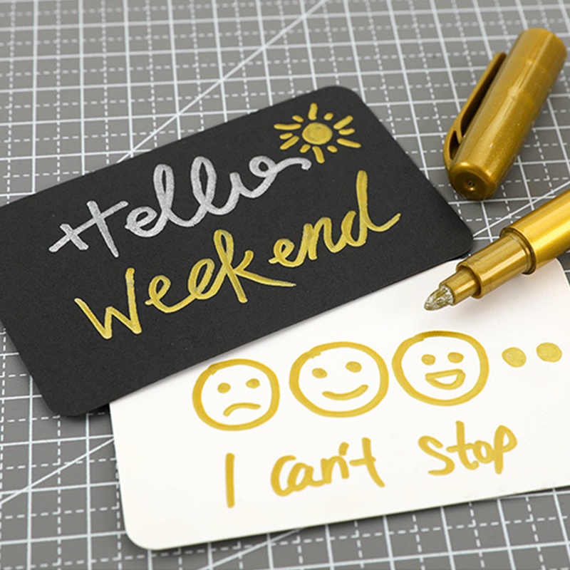 Bút Đánh Dấu Resin Bằng Kim Loại Chống Nước Màu Vàng / Bạc 1.5mm DIY